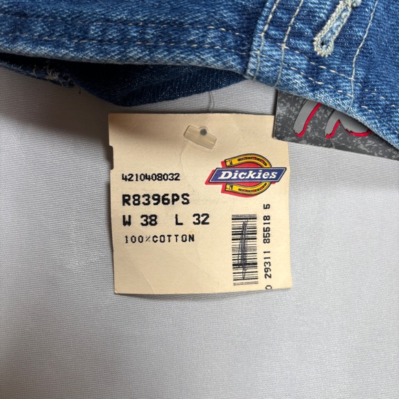 Dickies Overalls Men 38x32 Blue Denim Bib R8396PS Prewashed Workwear Vintage - Picture 4 of 15